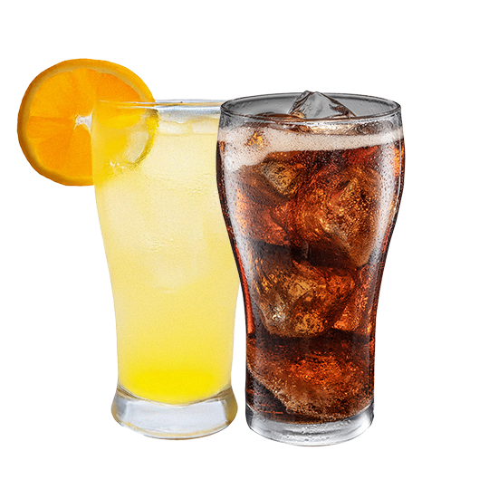 Ein Glas Limonade und ein Glas Cola